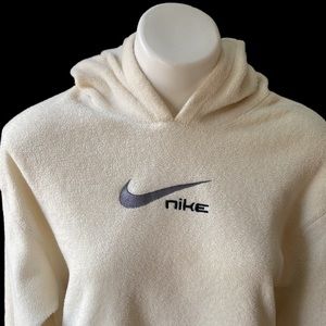 Vintage Nike Sportswear Cream and Gray Fleece Pullover Hoodie Set
